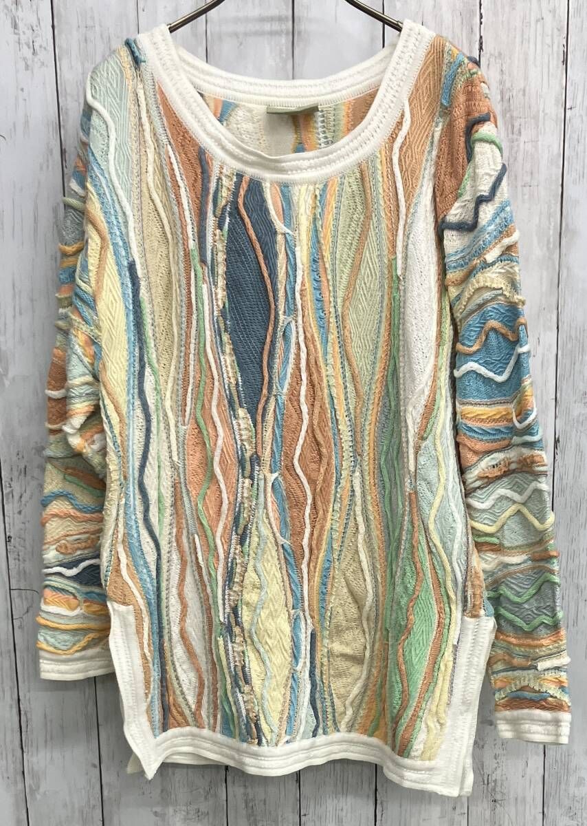 COOGI 長袖ニット クージー 3Dニット マルチカラー コットンニット size M