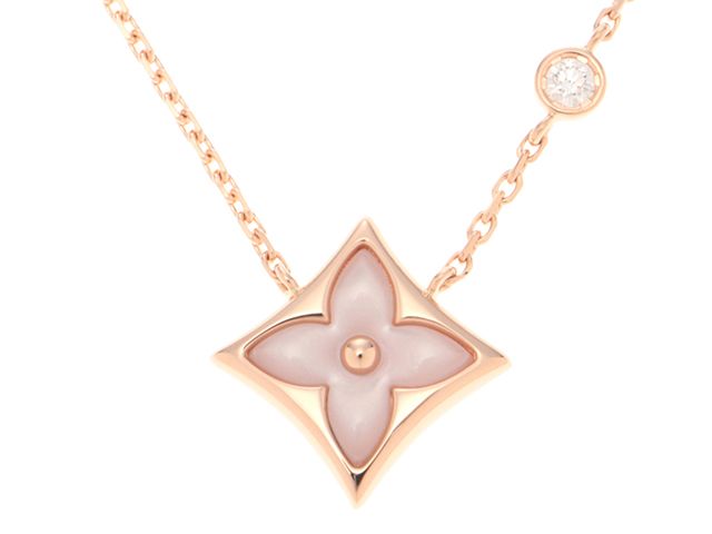 LOUIS VUITTON ルイ・ヴィトン ジュエリー スターブロッサムBB 貴金属･宝石 Q93612 ネックレス K18ピンクゴールド K18PG/ダイヤモンド/ピンク マザー･オブ･パール ピンクゴールド レディース【中古】【432】