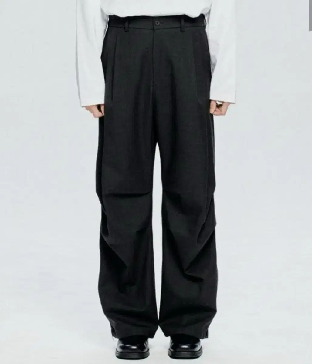 (30 新品) INSPECTOR(インスペクター) 804 ウール シルエット パラシュート パンツ チャコール