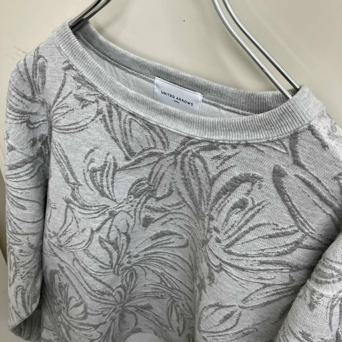 25AW UNITED ARROWS BOTANY ジャガードスウェットプルオーバー グレー