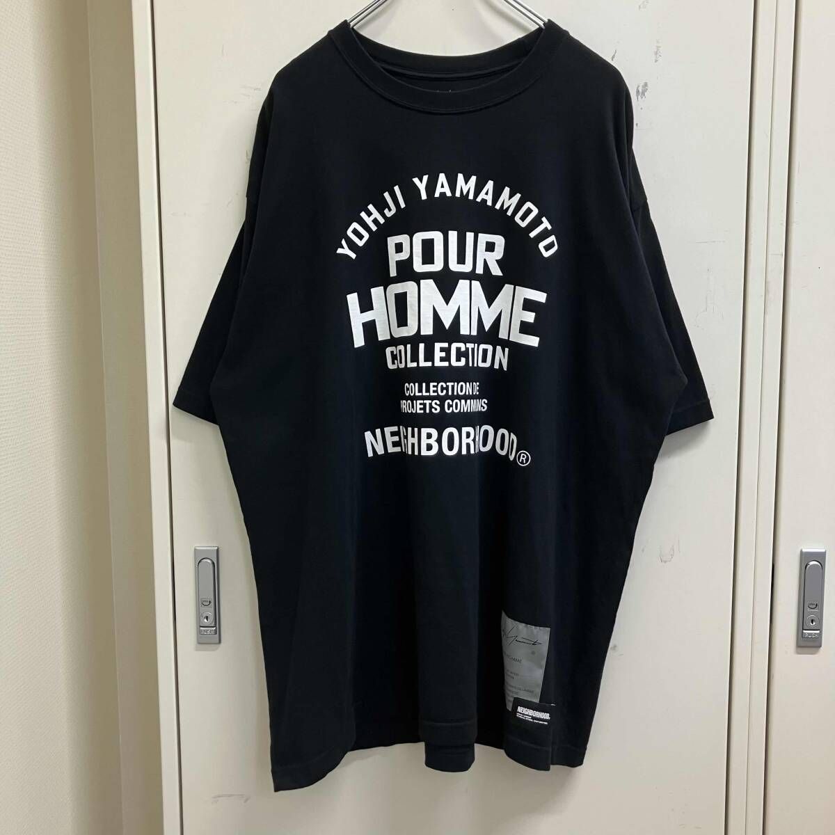 NEIGHBORHOOD Yohji Yamamoto 半袖Tシャツ PRINT SS TEE HP-T90-997 サイズXXL ブラック ネイバーフッドXヨウジヤマモト