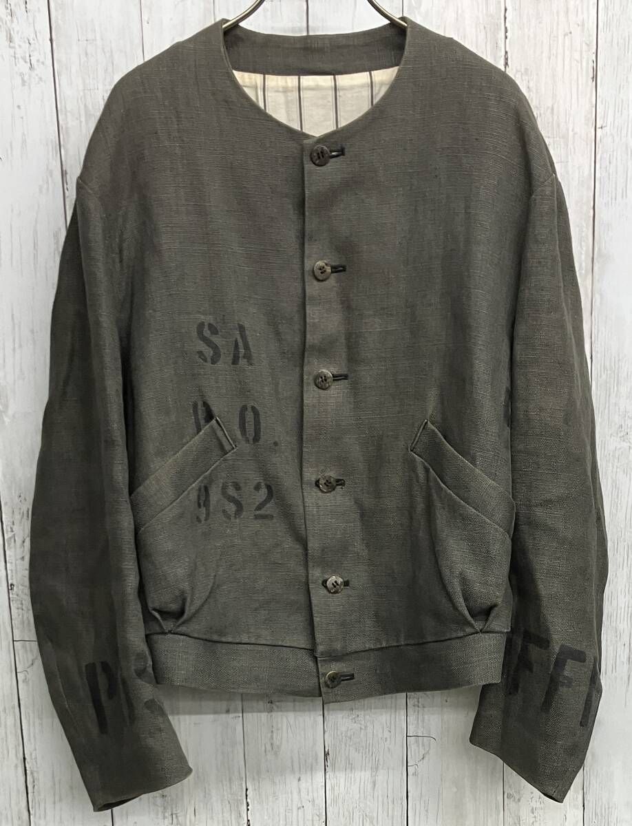 christopher nemeth ノーカラージャケット クリストファーネメス リネンジャケット size S