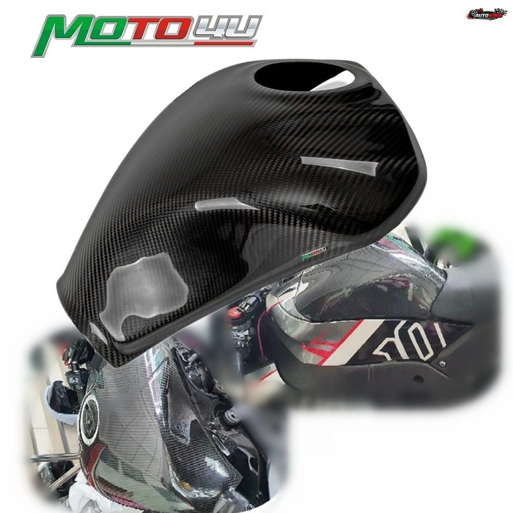 100%カーボンファイバー製タンクカバー、オートバイ用タンク保護材、ツイル織り、カワサキ ZX-10R 2011 - 2014 2017用