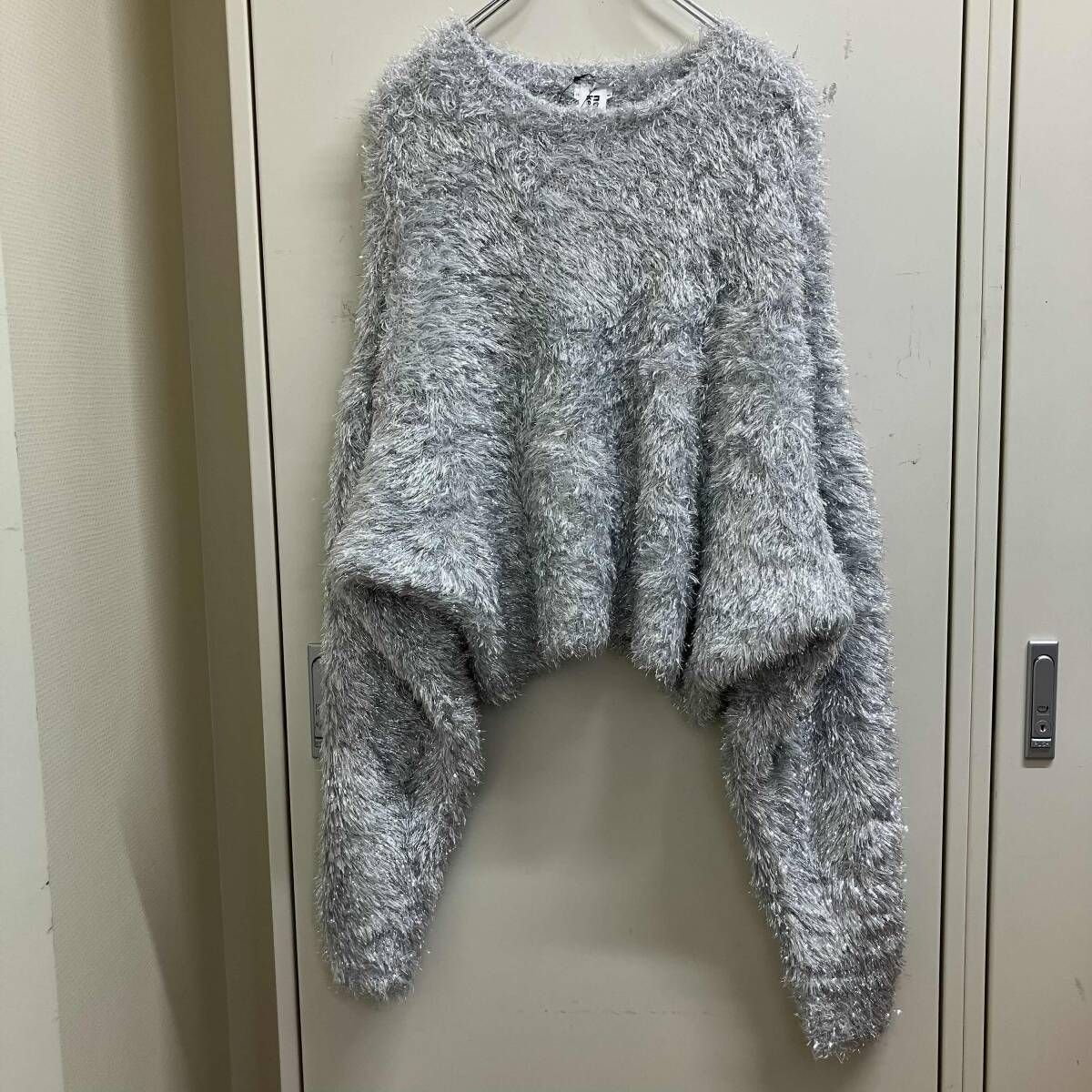 25AW noir kei ninomiya 長袖ニット Ester Lame Knit 3P-N001 サイズM シルバー ノワールケイニノミヤ コムデギャルソン