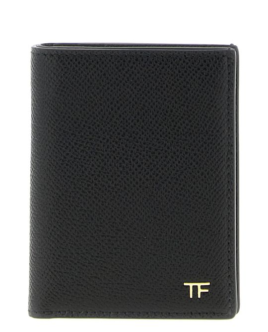 (新品) TOM FORD トムフォード TF ゴールド ロゴメタル カードウォレット ブラック
