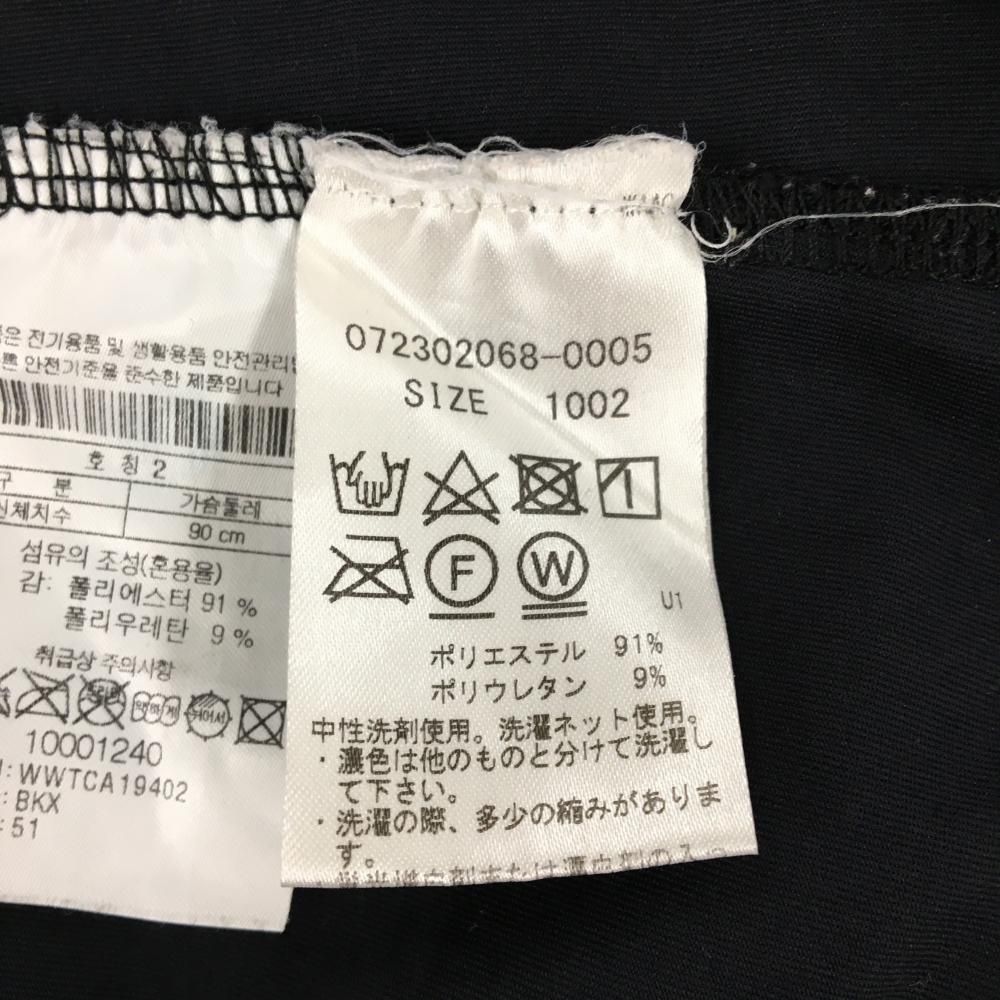 美品】ワック 半袖ポロシャツ 黒 ロゴ レディース 2(M) ゴルフウェア