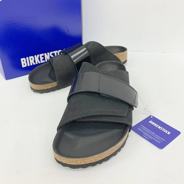 BIRKENSTOCK ビルケンシュトック Kyoto キョウト サンダル シューズ スリッパ スエード レザー 箱付き メンズ 27cm ブラック 靴 DF19364■