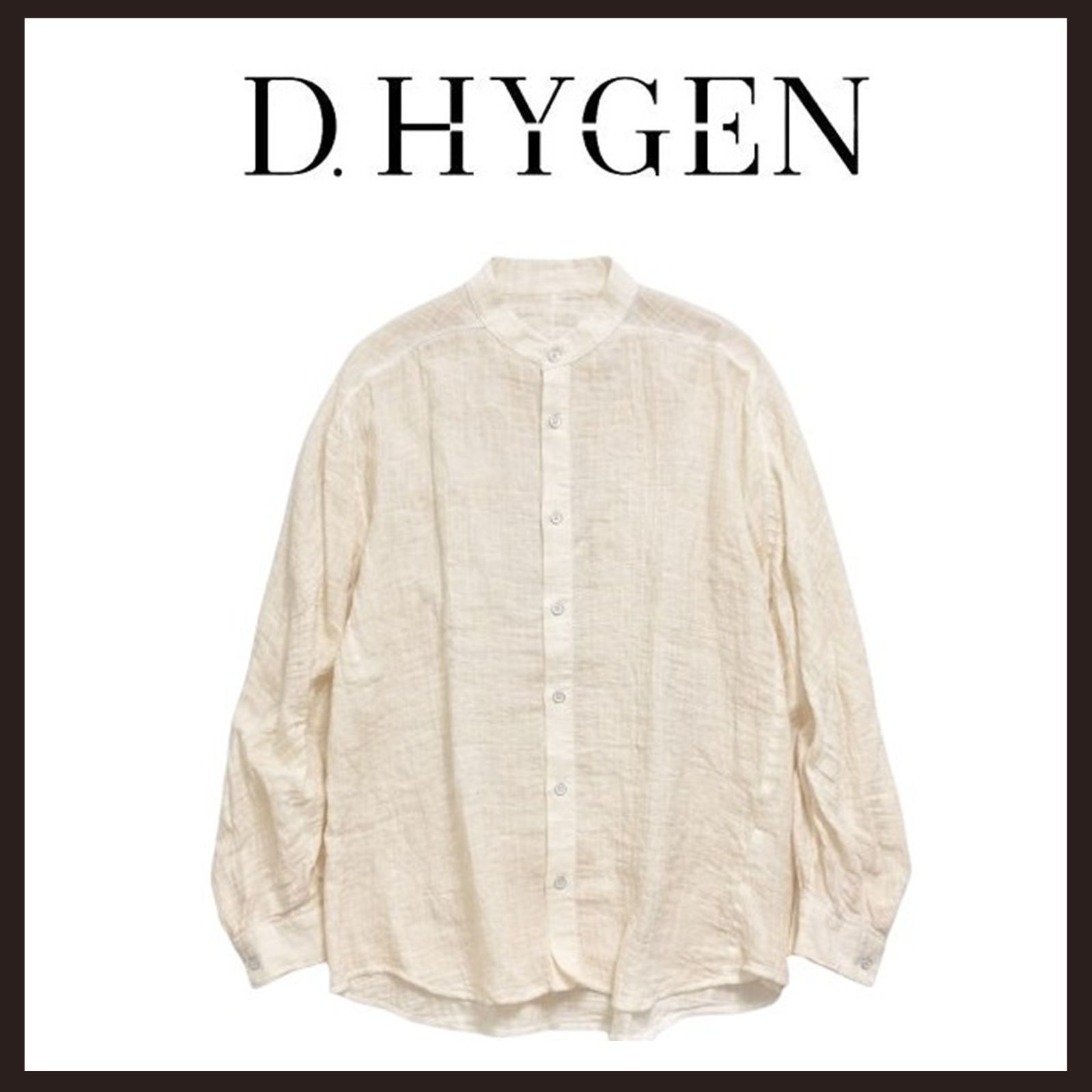 新品未使用　D.HYGEN（ディーハイゲン）　リネン 長袖シャツ　3　ダスティホワイト