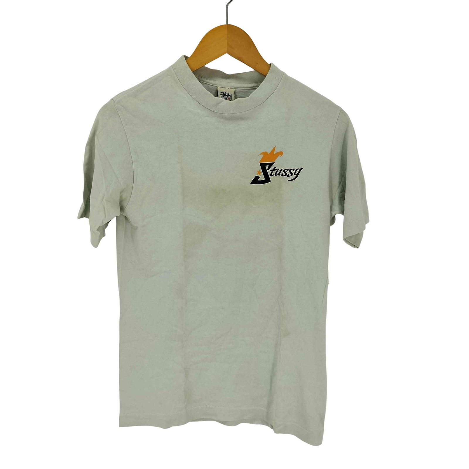 ステューシー Stussy USA製 白タグ Jester Crown tee 道化師 クラウン 袖＆裾シングルステッチ メンズ import：S