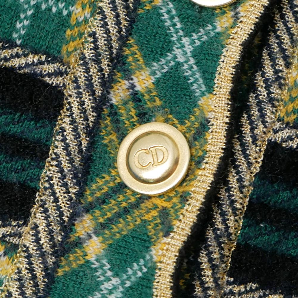 Christian Dior ツイードカーディガン　CDロゴボタン付き Christian Dior クリスチャンディオール カーディガン サイズM CDロゴ