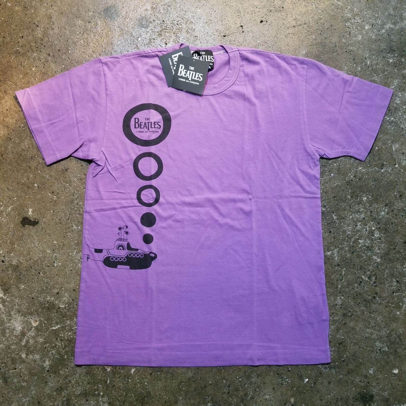 COMME des GARCONS THE BEATLES AD2011 製品染め加工 サブマリンバブル プリント カットソー XXL コムデギャルソン ビートルズ 新品タグ付き