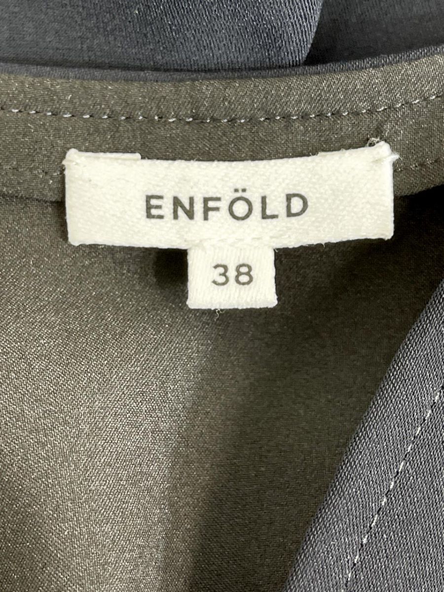 ENFOLD エンフォルド ダブル サテン ロングチュニック ブラウス シャツ