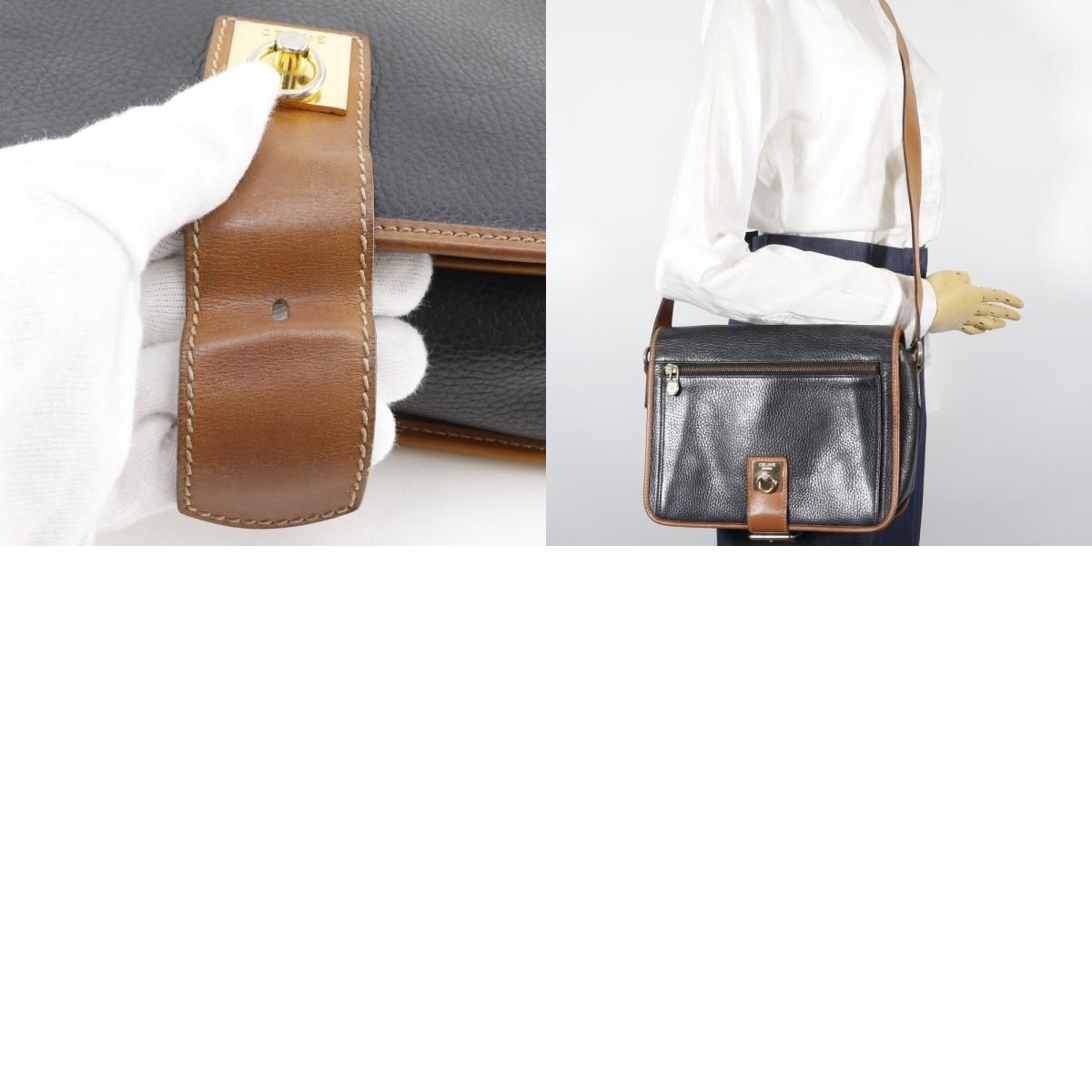 CELINE】セリーヌ オールドセリーヌ ヴィンテージ カーフ 黒 ユニ 