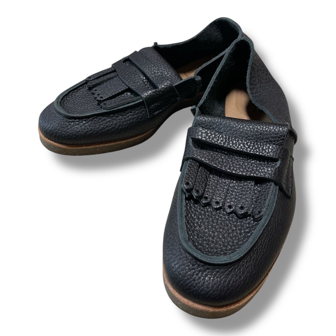 U-DOT ユードット レザー フリンジローファー シュリンクレザー FRINGE LOAFER ALL (TANK DOUBLE) 日本製 レディース サイズ23 ブラック ゴーゴー古着久喜倉庫店 26 No.K2186Y