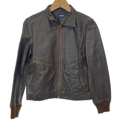 【中古】　JOURNAL STANDARD　レザージャケット　革ジャン　リアルレザー　フルジップ　無地　古着　/2412