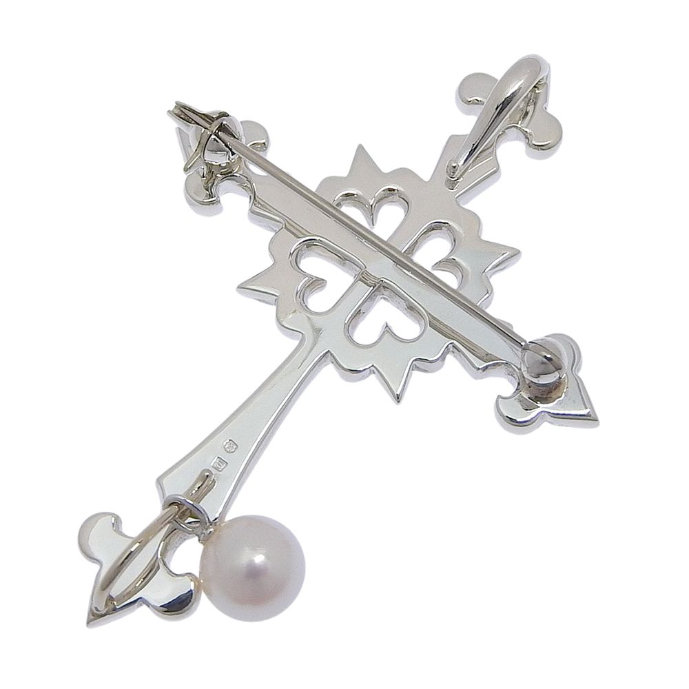 MIKIMOTO】ミキモト クロス 真珠 シルバー×パール ユニセックス 10.8g