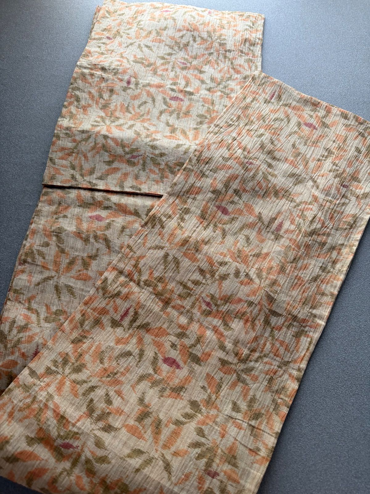 小千谷縮 本麻 夏着物 赤茶 夏物 単衣 - メルカリ