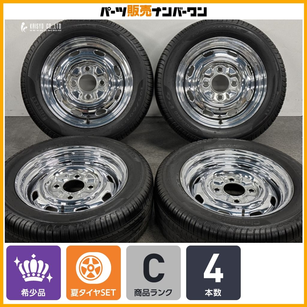 ピレリP6 195/50R15 2008年 6分山 超希少サイズ】MANGELS 15in 5.5J +35 PCD130 4LUG ピレリ