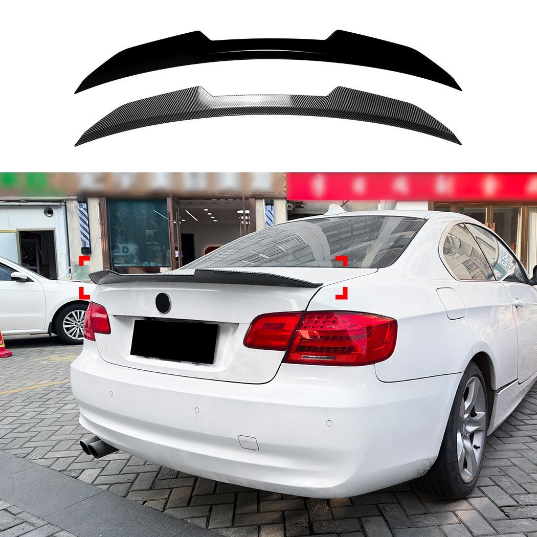 ビーエムダブリュー BMW 3シリーズクーペ 3 Series Coupe E92 2006-2013対応 トランクスポイラー リアスポイラー ABS製 ピアノブラック カーボン調 リアビューを引き締めるスポーティ外装パーツ 後ろ姿の印象を高めるドレスアップ用