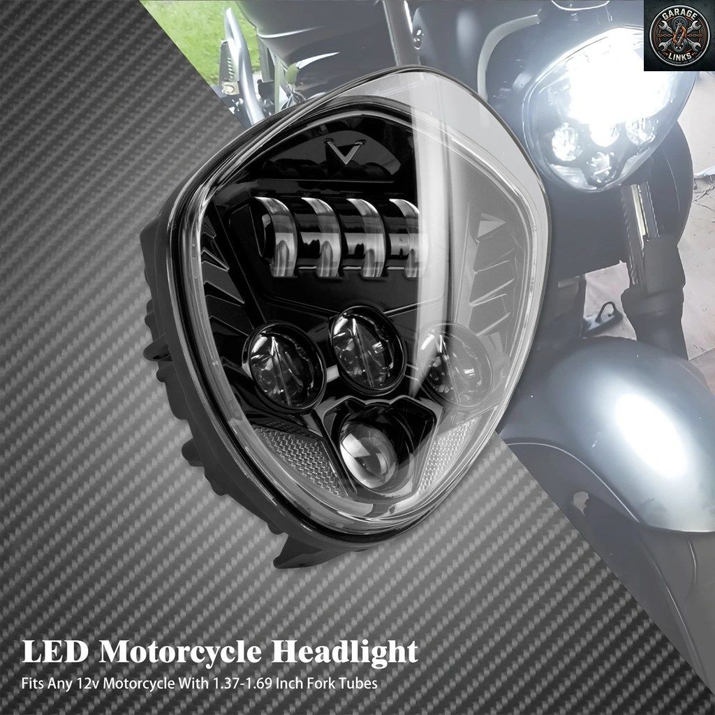 オートバイ用ヘッドランプ LED フロントヘッドライト ハイ/ロービームランプ ハーレー ツーリング ダイナ ソフテイル スポーツスター ヤマ