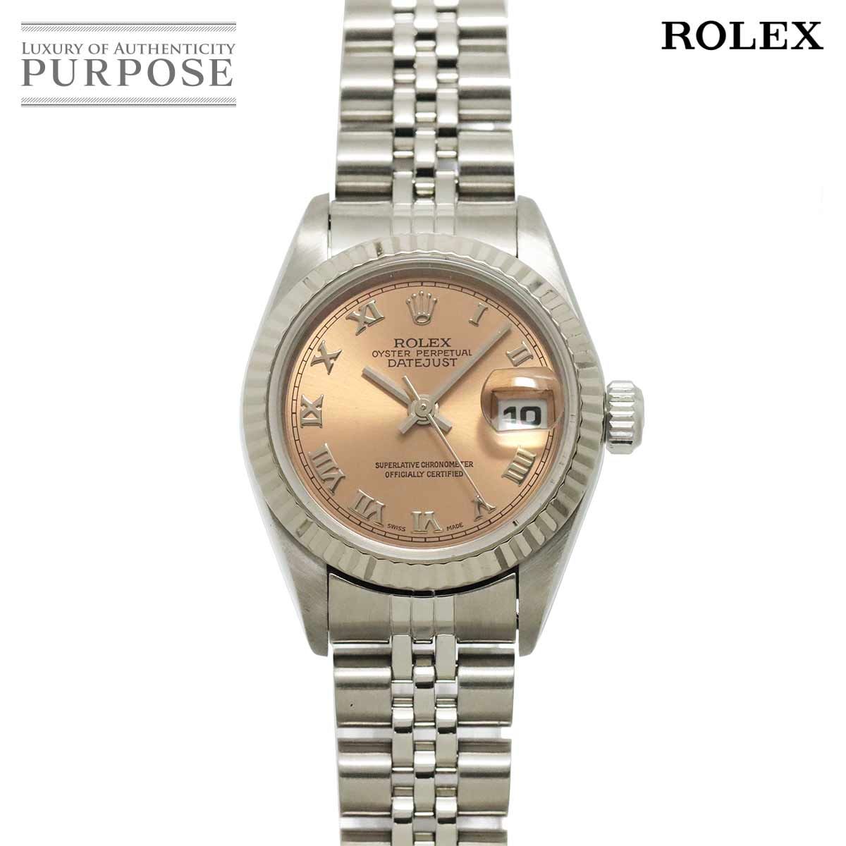 ロレックス ROLEX デイトジャスト 69174 U番 レディース 腕時計 ピンク K18WG ホワイトゴールド 自動巻き ウォッチ Datejust 90321427
