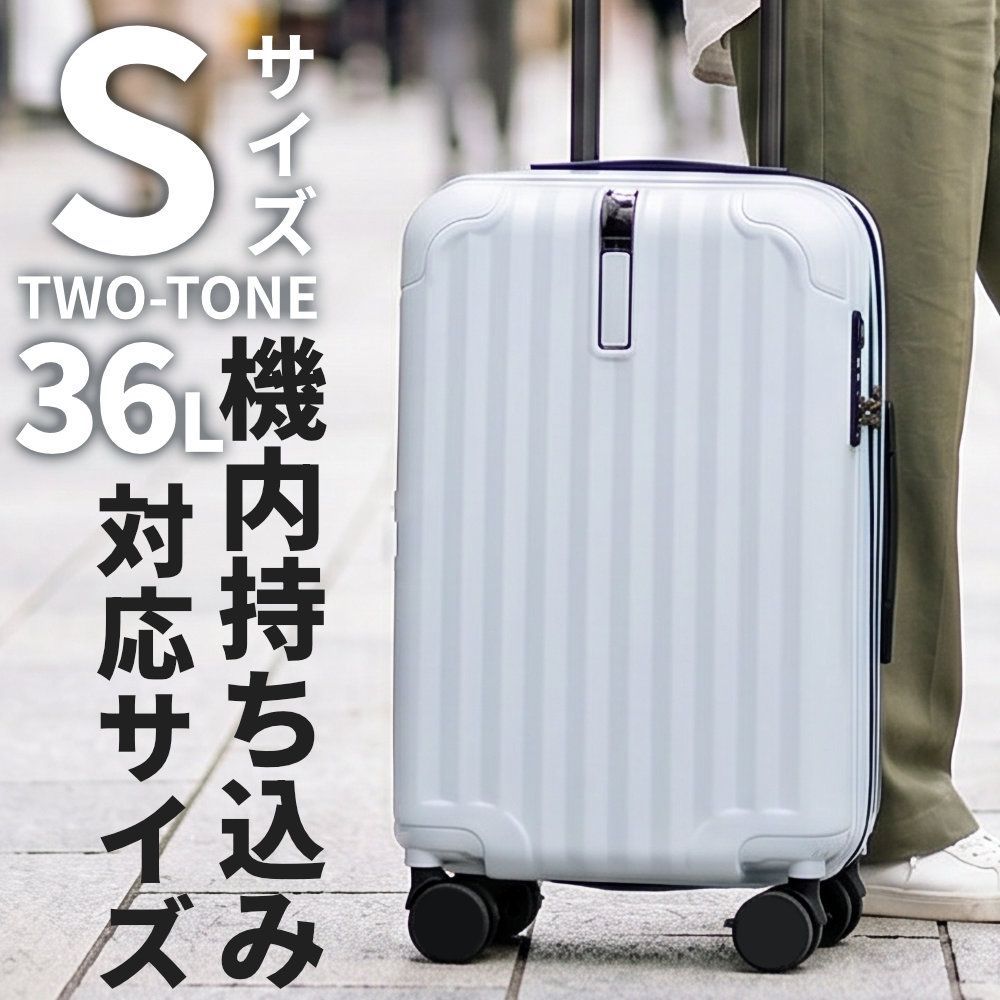 スーツケース 機内持ち込み 小型 Sサイズ 軽量 大容量 着脱キャスター ストッパー 静音8輪 ドリンクホルダー TSA GW 海外 国内 旅行 ビジネス Proevo TWO-TONE 10002G