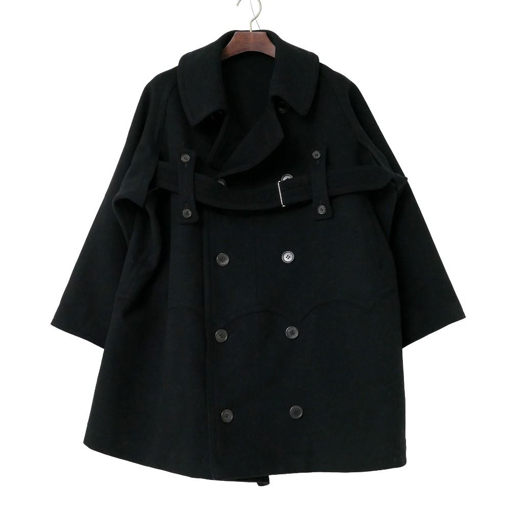 Yohji Yamamoto ヨウジヤマモト FM-D08-135 コート サイズ2 2002AW ウール メルトン ダブル オーバーコート ブランド古着【中古】20260610/RA9756