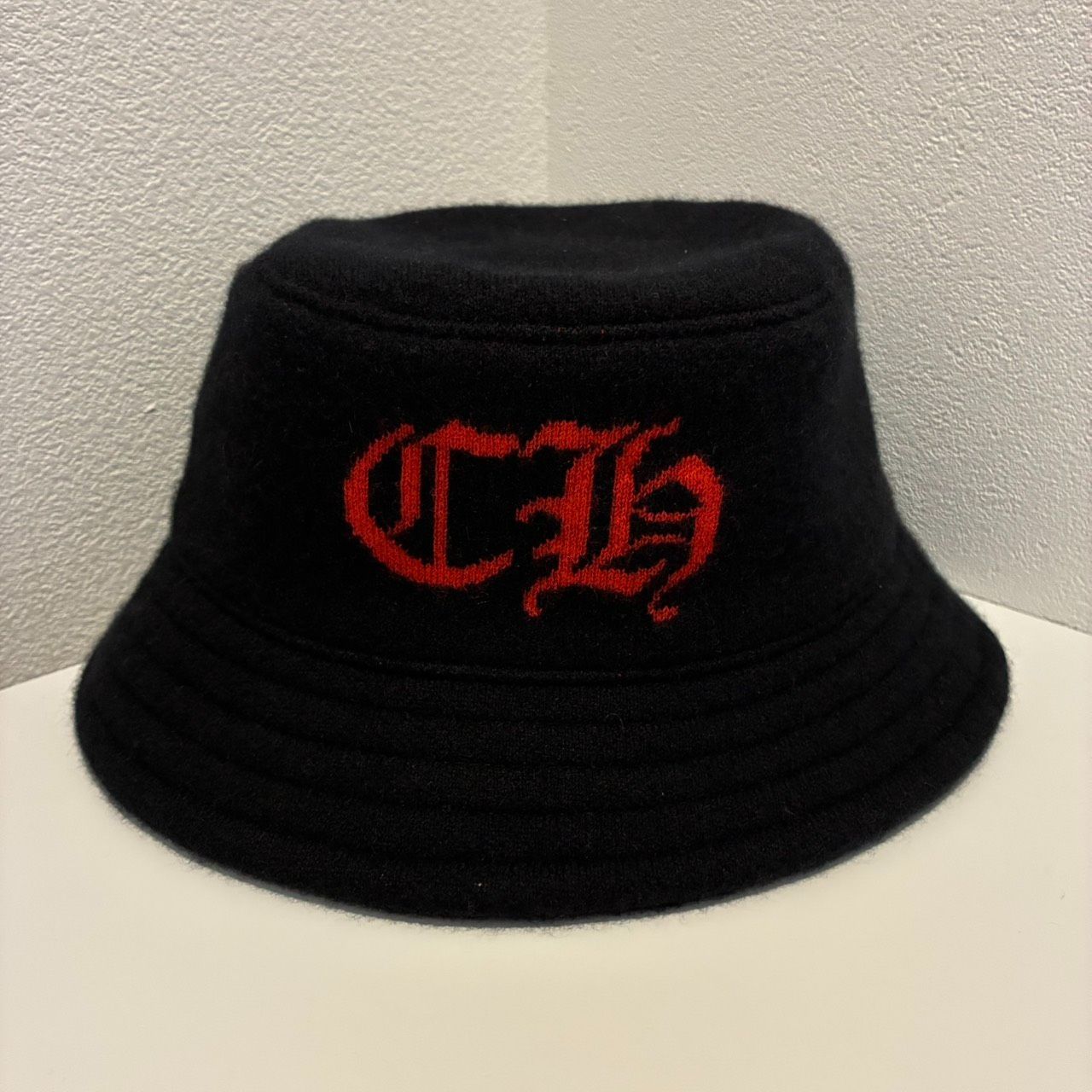 CHROME HEARTS クロムハーツ CHロゴ 黒 ブラック 赤 レッド カシミア バケットハット バケハ ハット 帽子 メンズ レディース Lサイズ 新品未使用 2501 161,025円