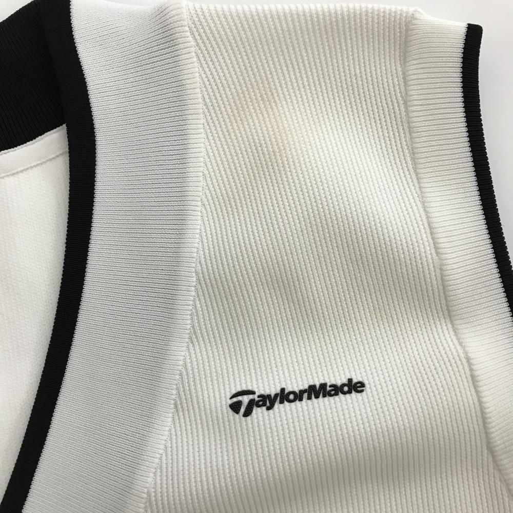 TaylorMade テーラーメイド ニットベスト レディース Vネック - 白×黒 Vネックラインドセーターベスト テーラーメイドゴルフ 26年春夏新作 ベスト レディス(ベスト)|Taylor ストレッチ リラックスド レディース（ブランドテーラーメイド メルカリ