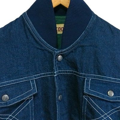 スクープ SCOOP デニム ジャケット 切替リブ ステッチ 英字 M 