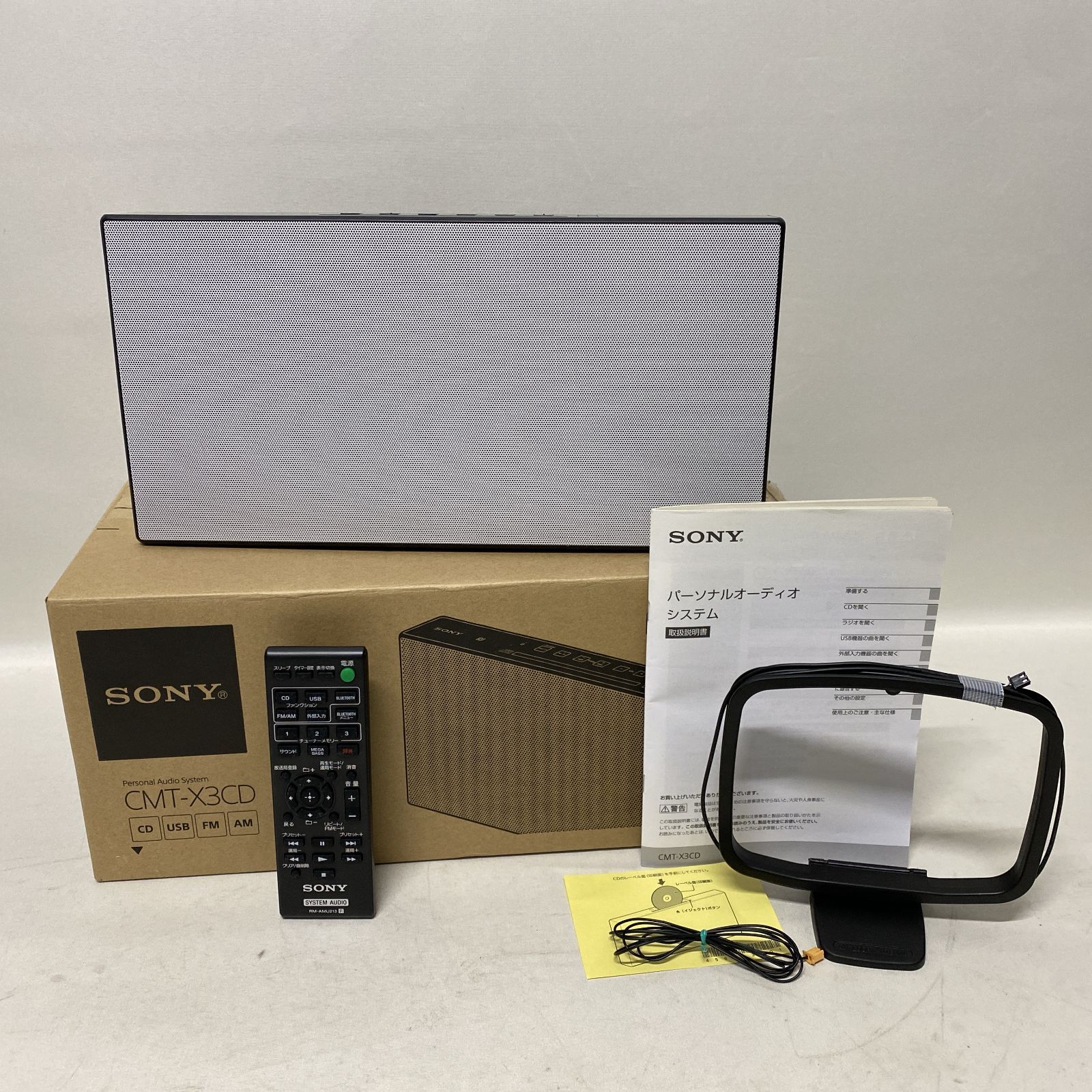 浜館46-778] SONY システムステレオ CMT-X3CD ホワイト [中古品