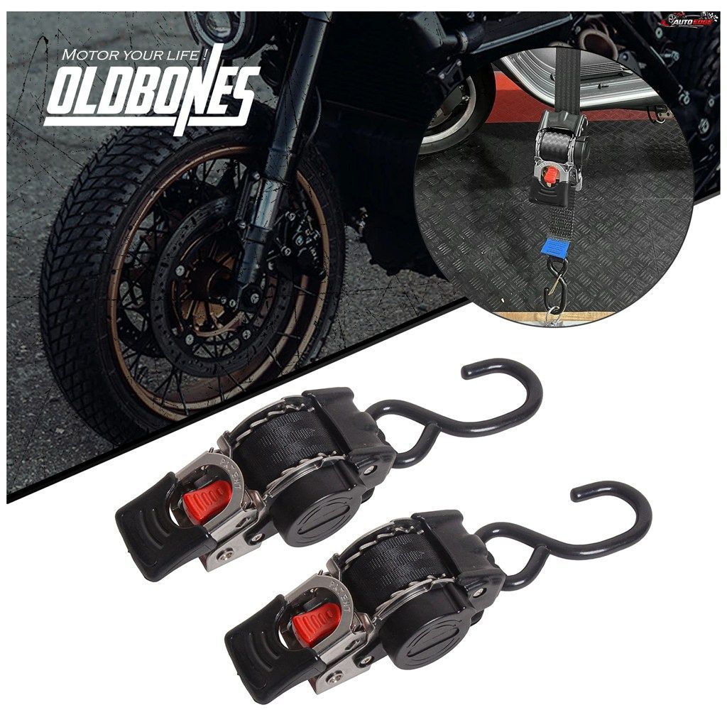 ステンレススチール製自動格納式ラチェットタイダウンストラップベルトシングルフックモーターサイクルツール便利で素早い結束防止