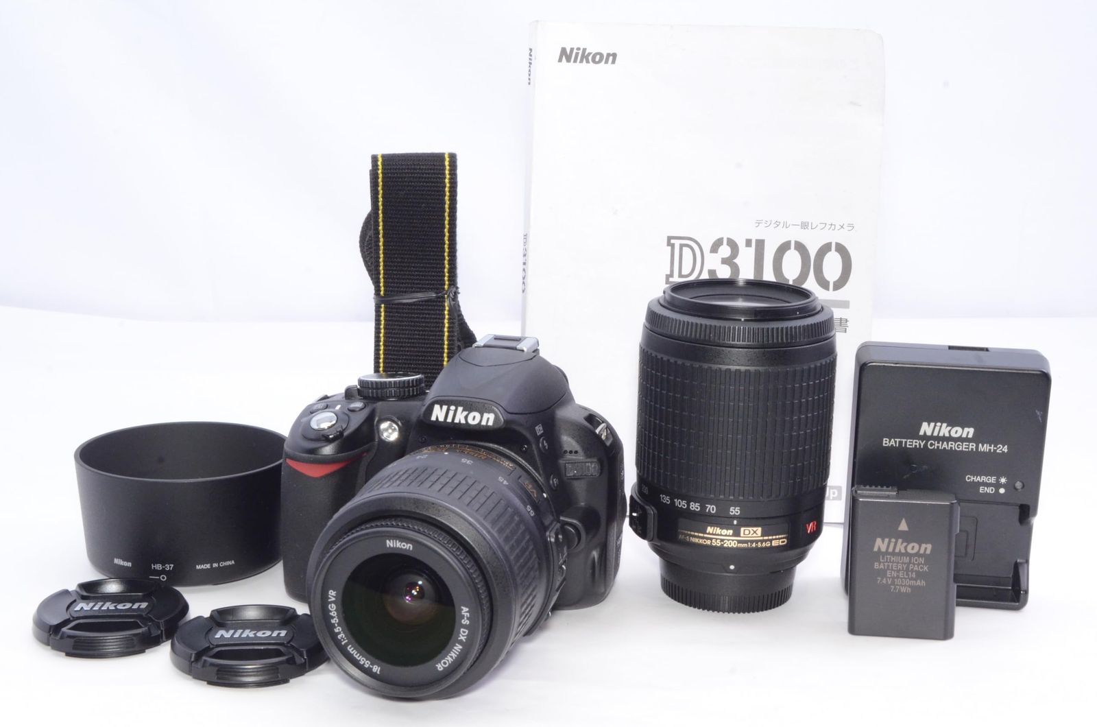 Nikon D3100 200mmダブルズームキット 動作確認済み 実用良好 付属品あり