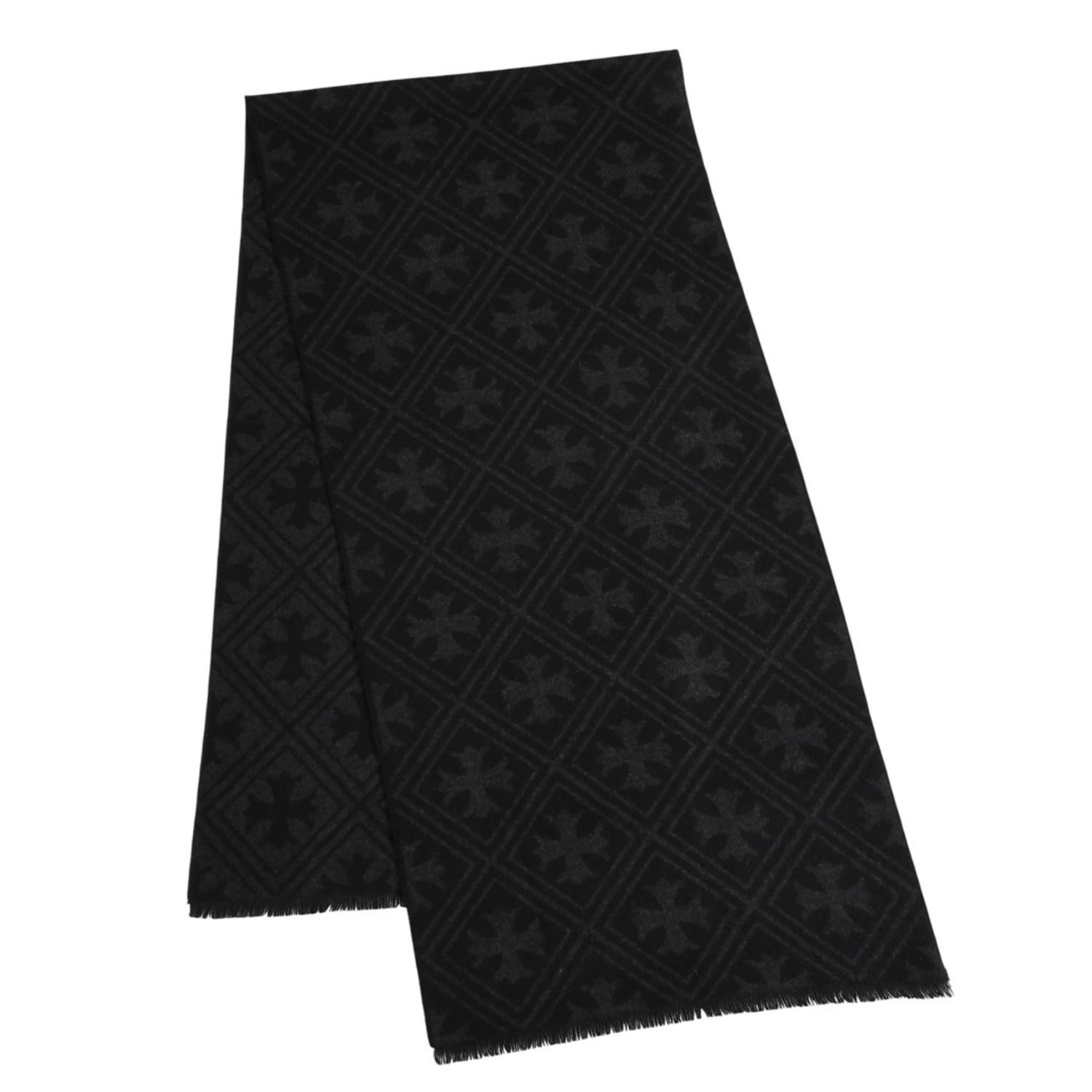 クロムハーツ　カシミヤ　ストール　CHプラス 新品同様品 CHROME HEARTS クロムハーツ 未使用マフラー 総柄 CHクロス