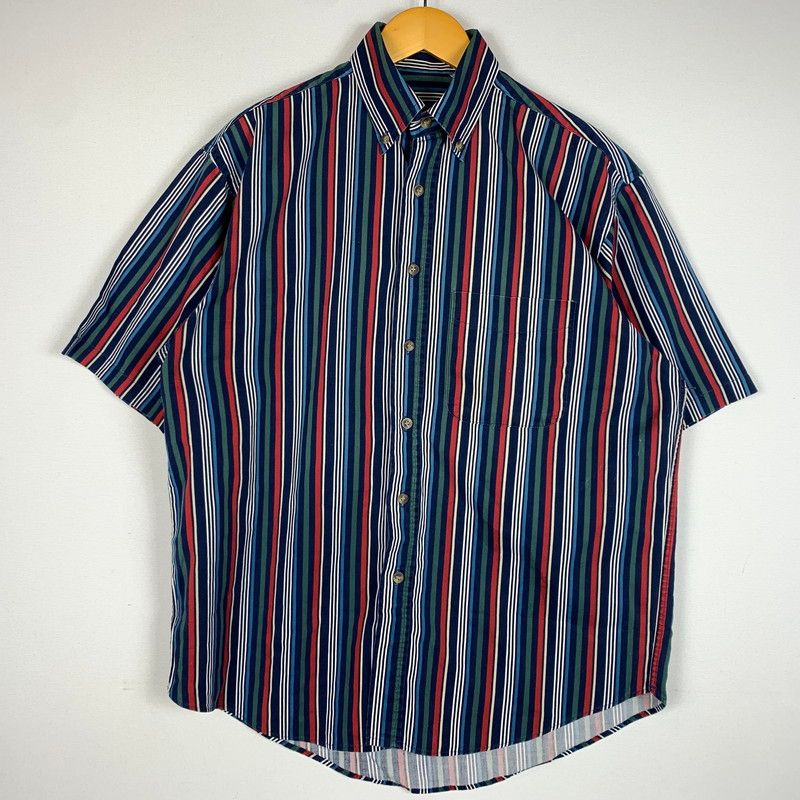 【中古品】 PENDLETON ペンドルトン BUTTON DOWN S/S STRIPE SHIRT VINTAGE ボタンダウン ショートスリーブ ストライプシャツ 半袖 トップス ヴィンテージ 【145-260610-ko-02-tei】