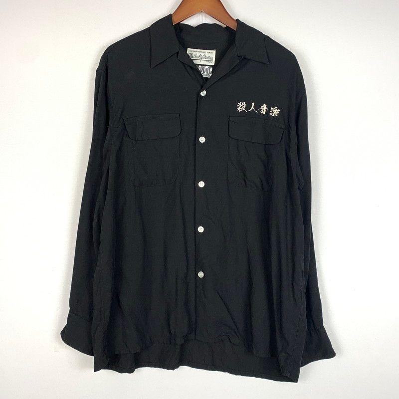 【中古品】 WACKO MARIA ワコマリア OPEN COLLAR SHIRT オープンカラーシャツ 長袖 トップス 舐達麻 殺人音楽 【140-260610-ko-03-tei】