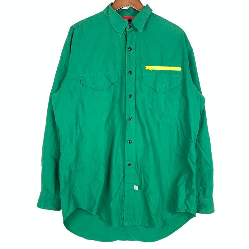【中古品】 POLO RALPH LAUREN ポロラルフローレン 90's ARM PATCH SOLID SHIRT 90年代 アーム パッチ ソリッド シャツ 長袖 トップス 【145-260610-ko-05-tei】