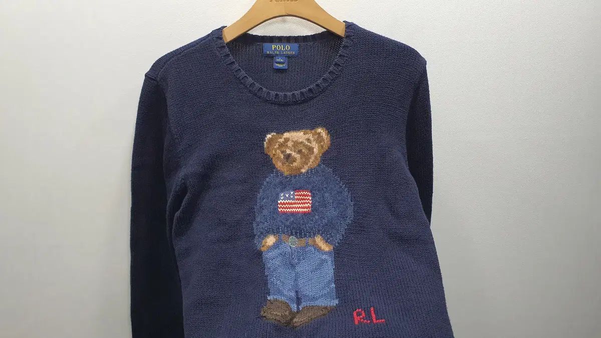 ポロ ラルフローレン ベア ロゴ ニット 14-16歳用 44-55程度