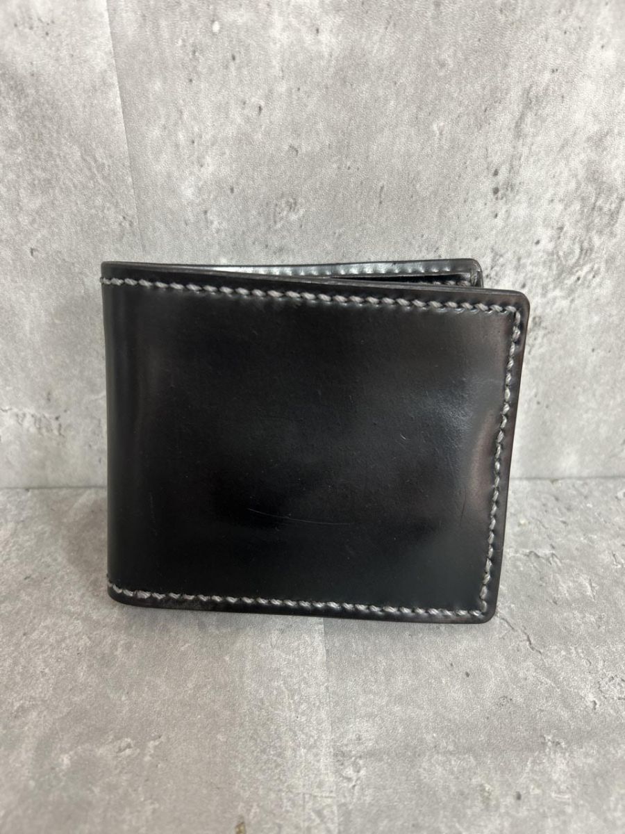 GANZO ガンゾ Horween Leather 本革 二つ折り 財布 sizeF/黒 ■■◎メンズ