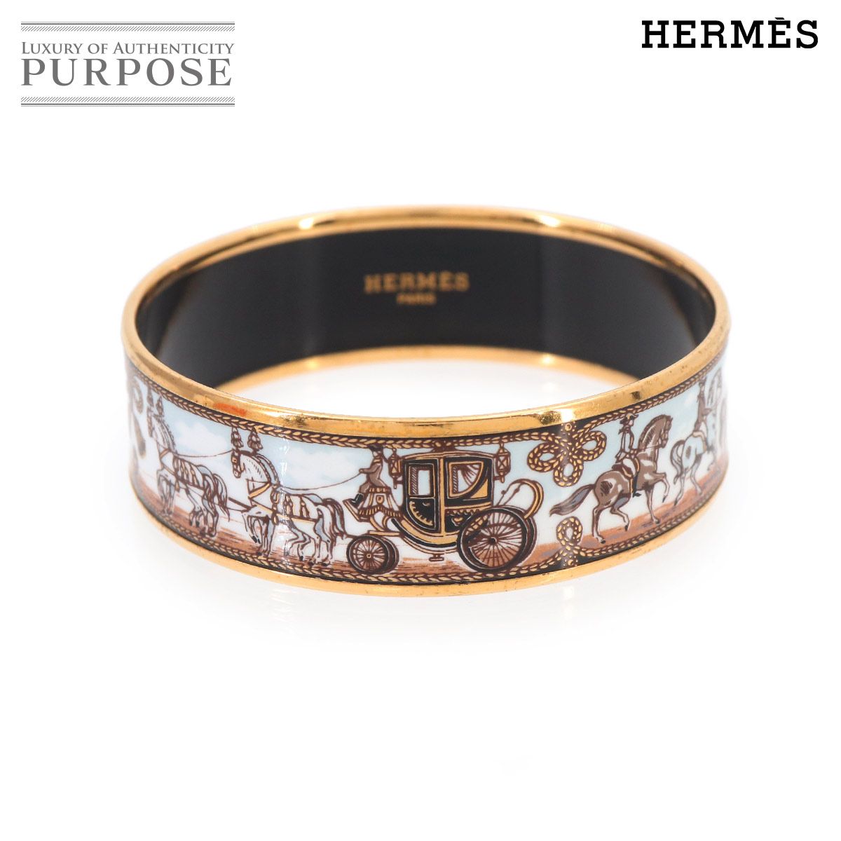 エルメス HERMES エマイユ GM バングル ブレスレット マルチカラー ゴールド 馬車 アクセサリー Email GM 90324058