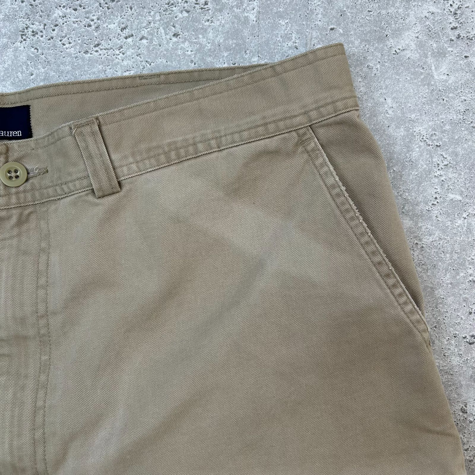 P7【Polo Ralph Lauren】ベージュ カーゴショーツ ミリタリー〔38〕