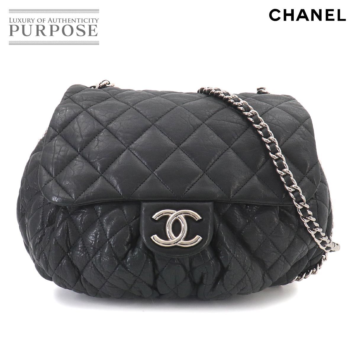 シャネル CHANEL マトラッセ チェーン アラウンド ショルダー バッグ レザー ブラック シルバー 金具 Matelasse Bag 90326273