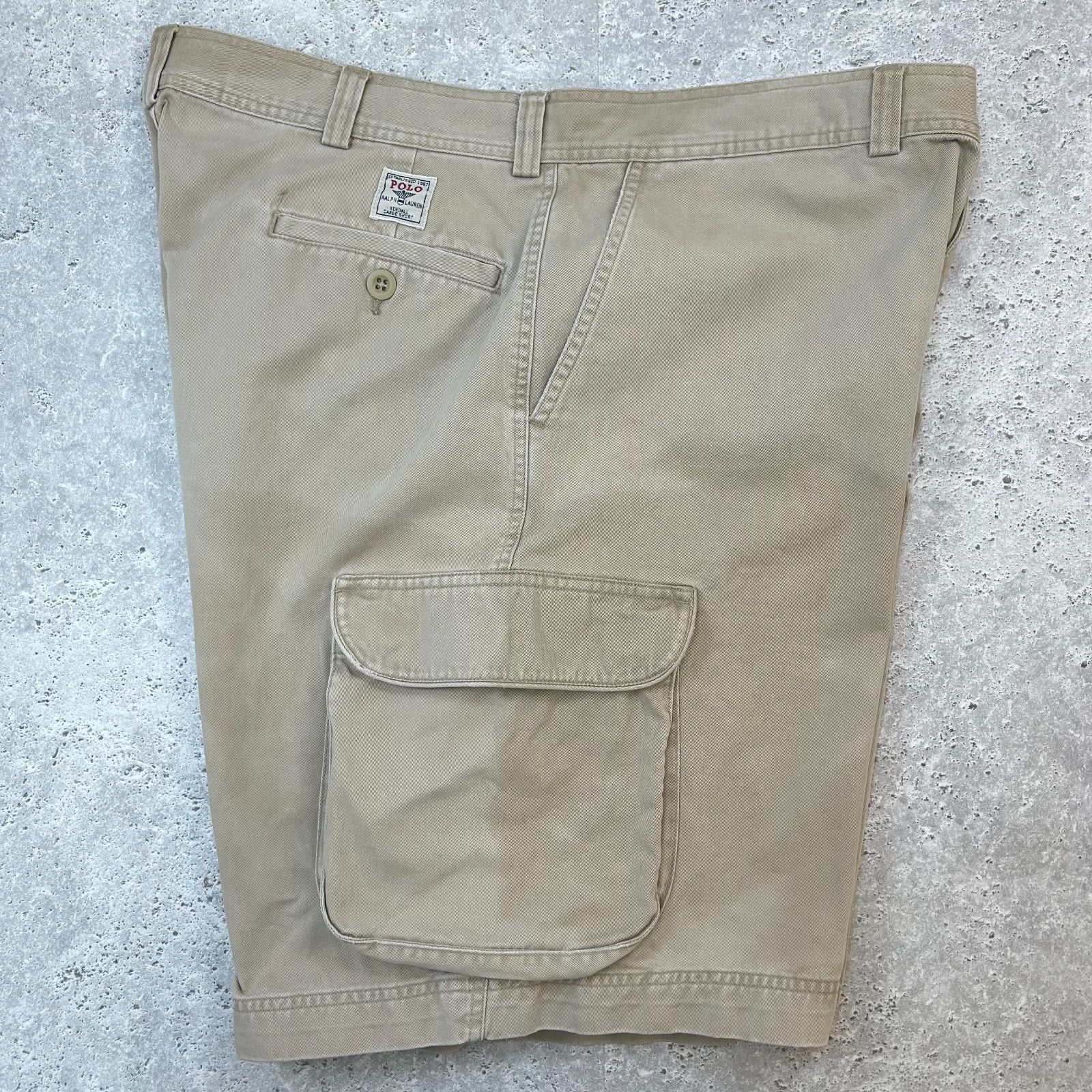 P7【Polo Ralph Lauren】ベージュ カーゴショーツ ミリタリー〔38〕