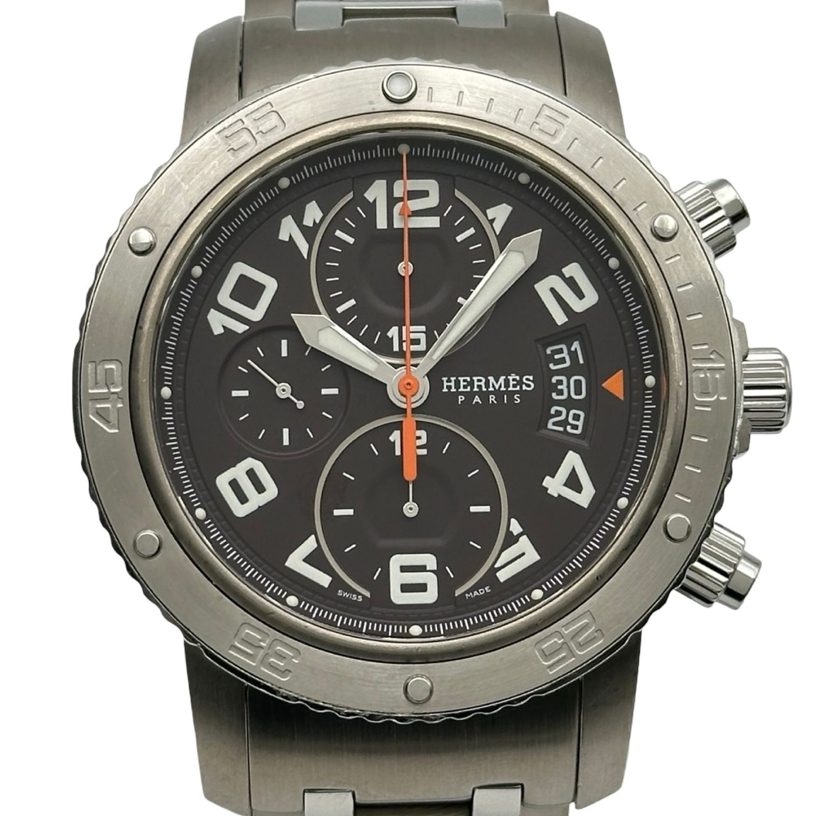 エルメス HERMES クリッパーダイバークロノグラフ44mm CP2.941 グレー チタン/ステンレススチール 自動巻き メンズ 腕時計