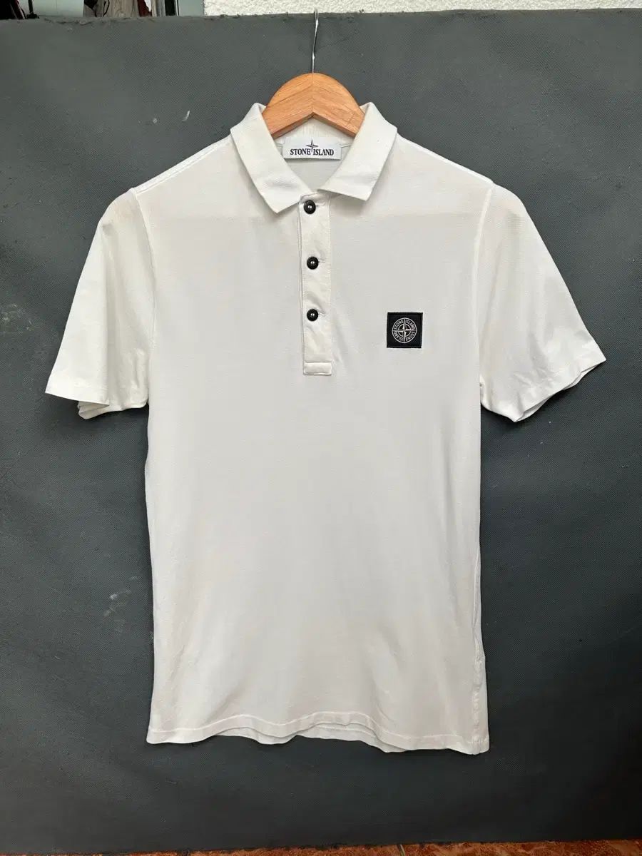 (正規品)STONE ISLAND ストーンアイランド 白 半袖 カラーTシャツ S (95)