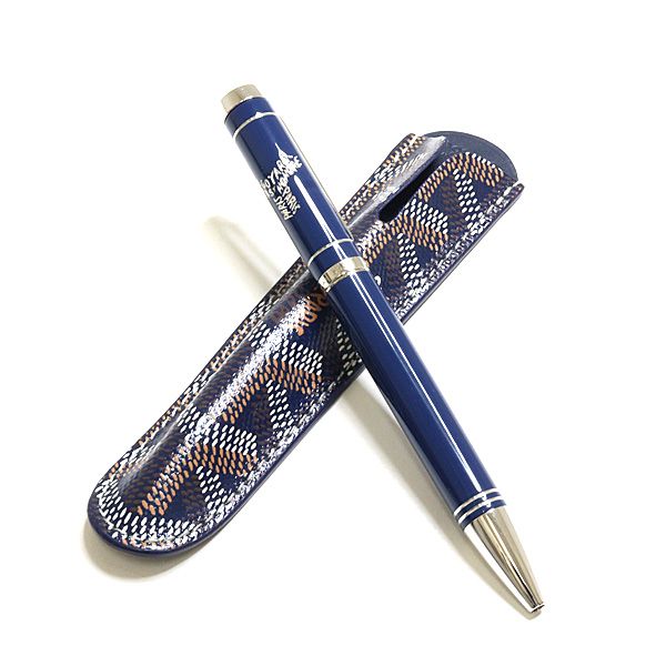 GOYARD ゴヤール クラムシー トラベルサイズローラーボールペン ネイビーブルー 青インク Sランク【中古】