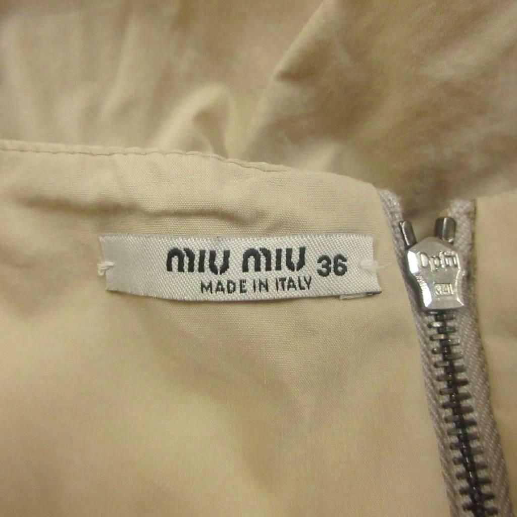miumiu キュロット ミュウミュウ miumiu キュロット パンツ 36 ベージュ ギャザー 無地