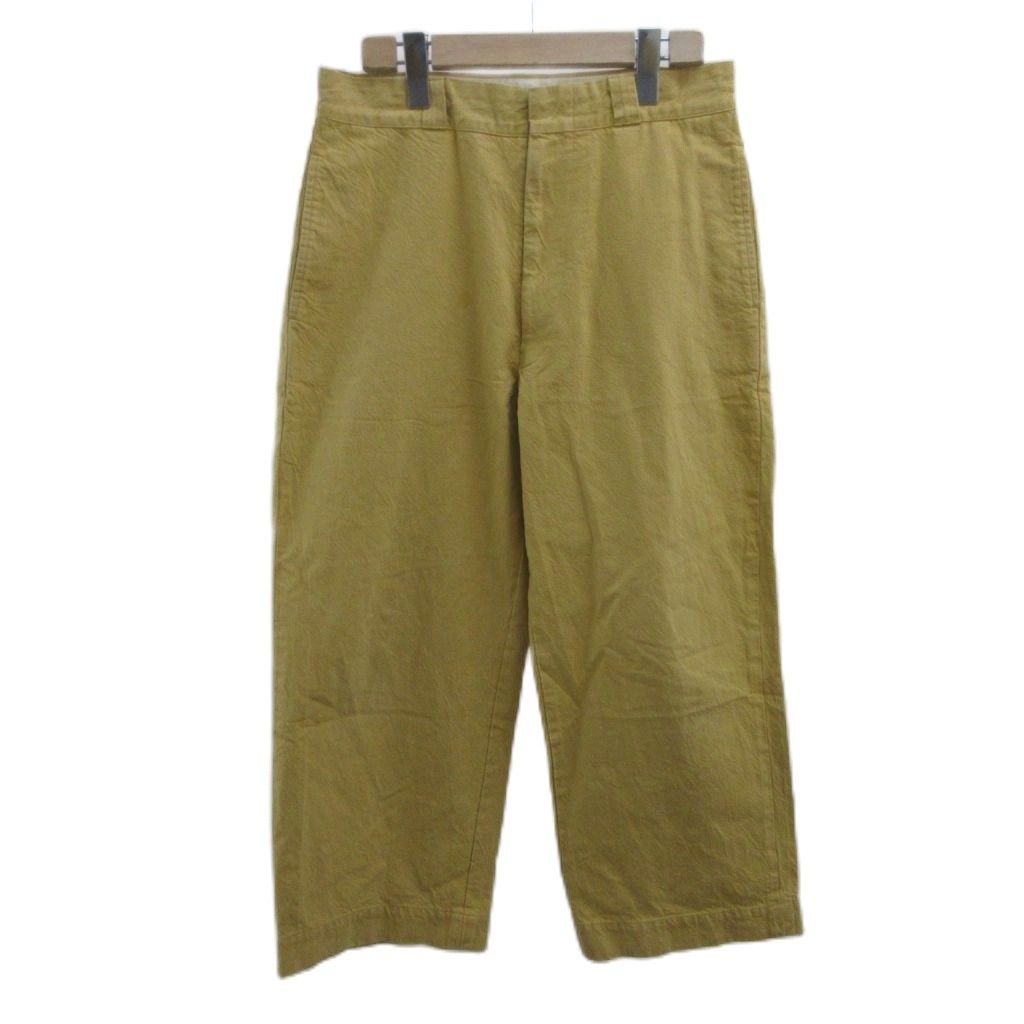 ダル Dhal チノパンツ チノパン XS 黄 イエロー ワイドシルエット クロップド丈 無地 /PP ■GY70