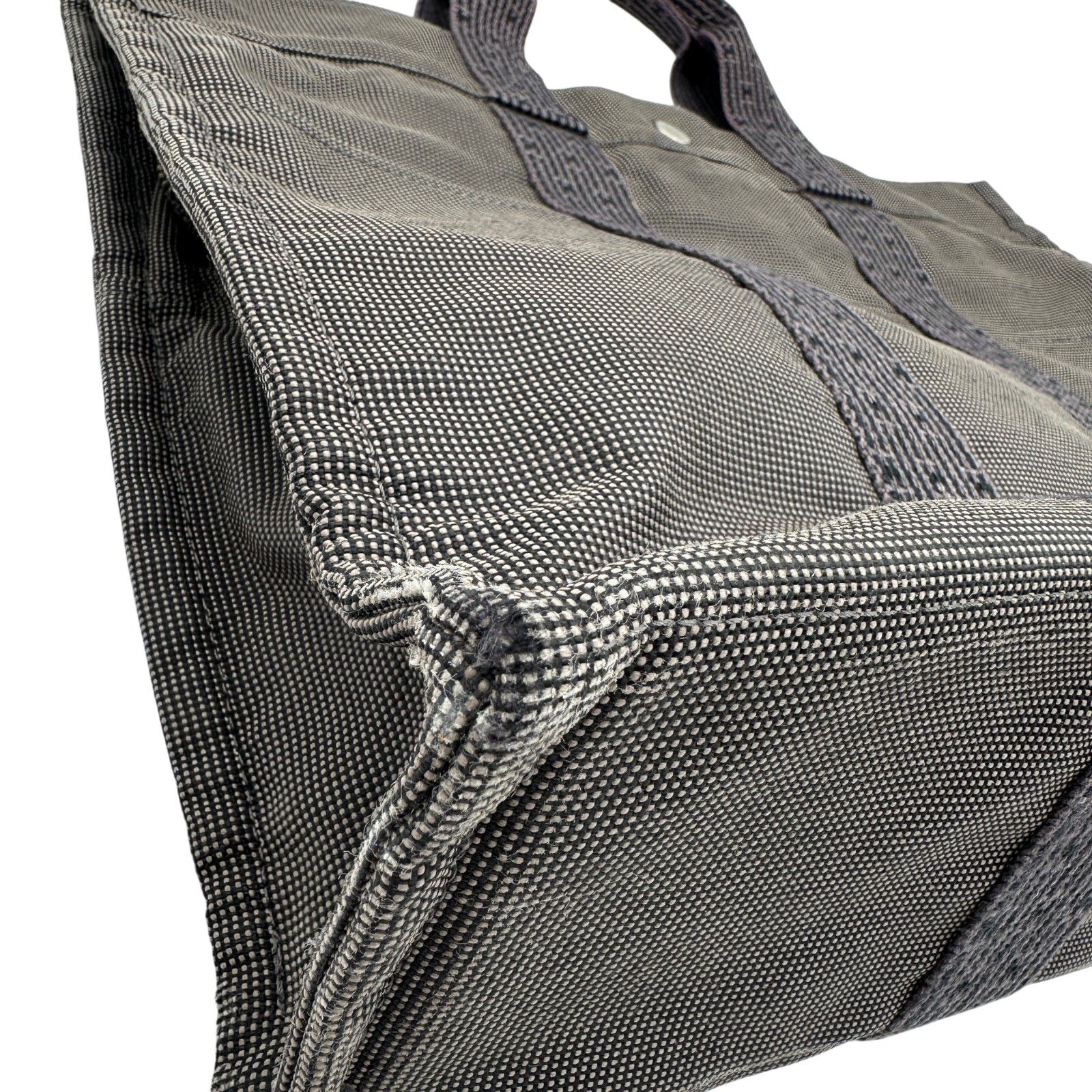 エルメス HERMES エールライントートMM グレー シルバー金具 ナイロン
