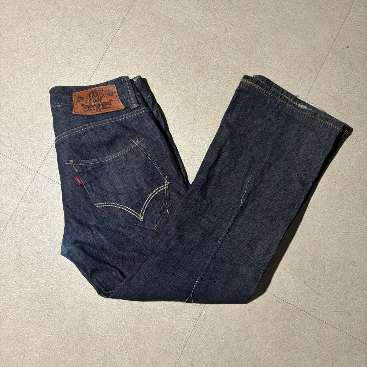リーバイス クーパー ウェスタン スティッチ ブーツカット ダメージ デニム パンツ